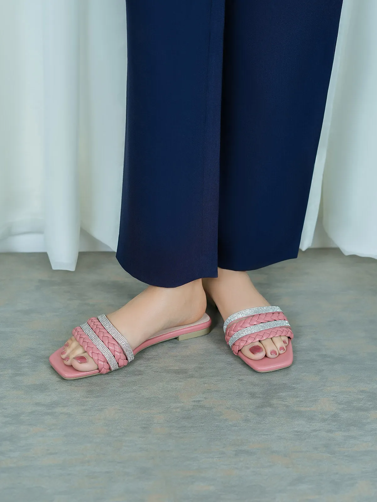 Womens "STEPCHIC" Flat Casual Slippers