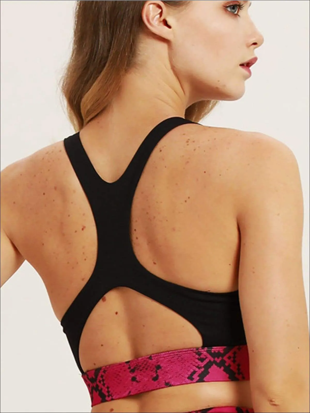 Women's Snake Print Sports Bra & Leggings Set
