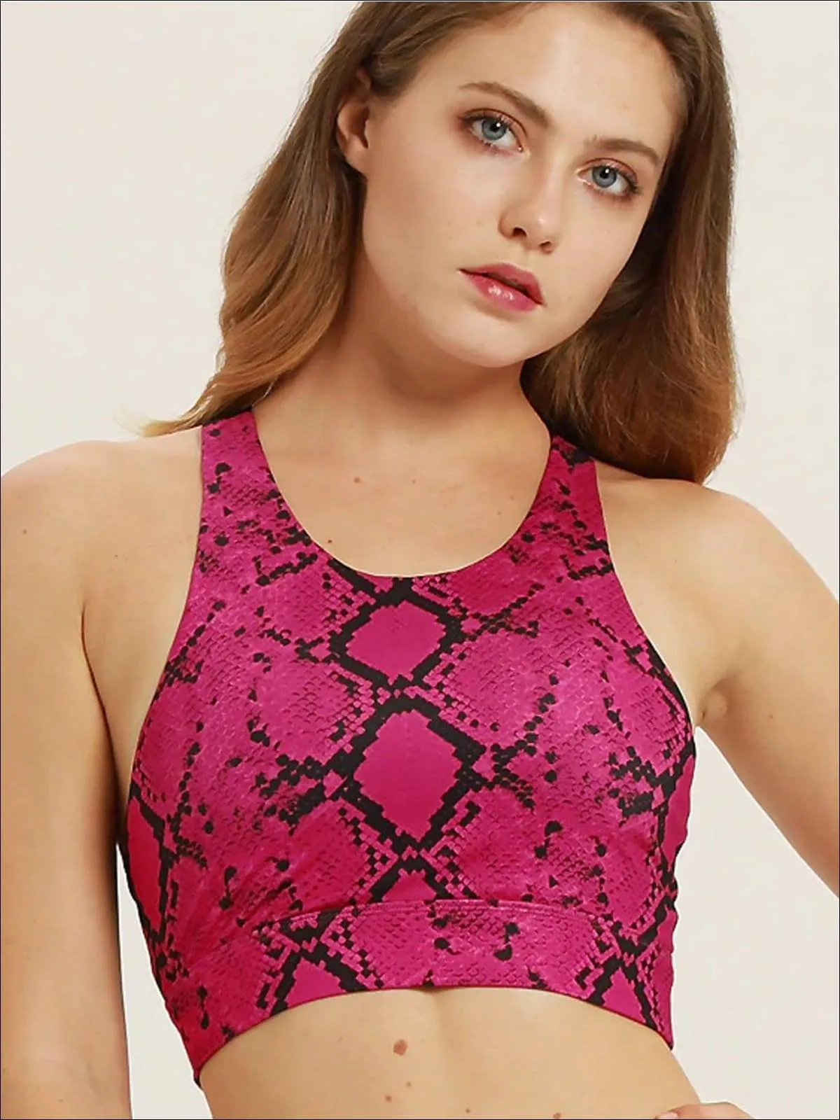 Women's Snake Print Sports Bra & Leggings Set