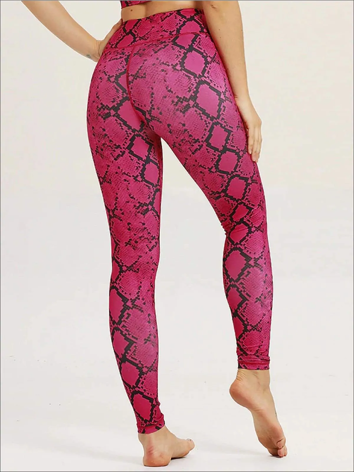 Women's Snake Print Sports Bra & Leggings Set