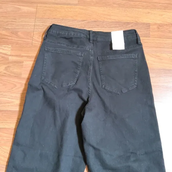 Wonderly Cropped Wide Leg Denim Jeans Size 29 Black New