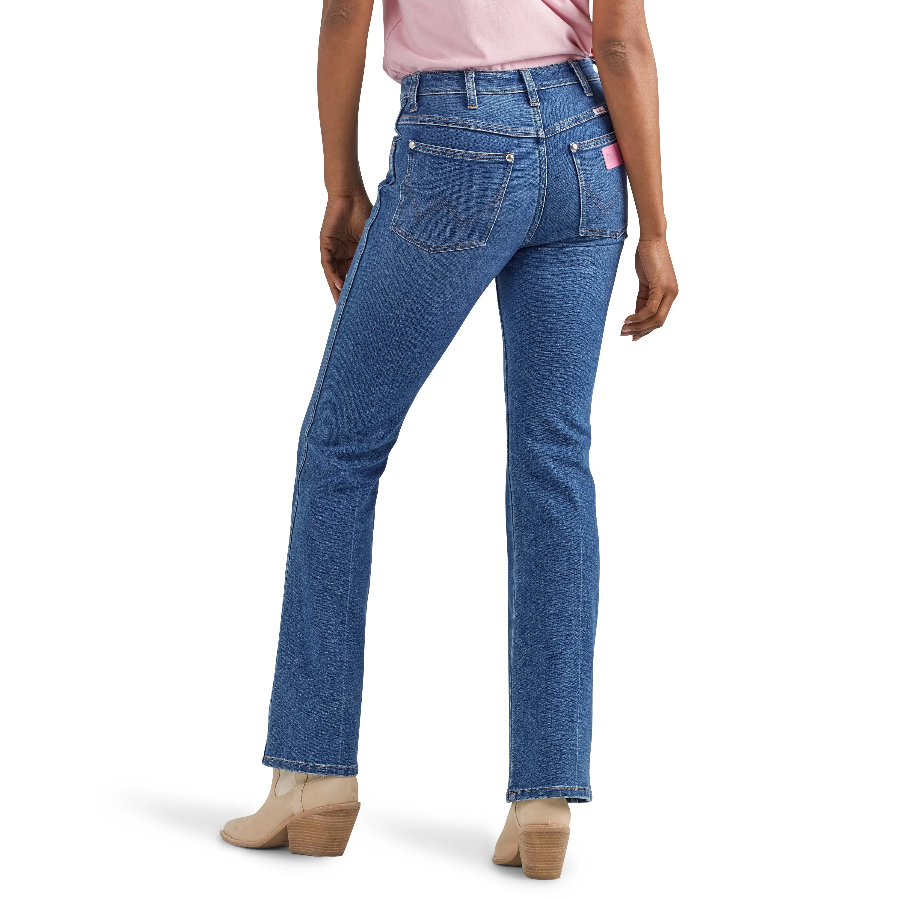 Wrangler Women's Barbie Westward Dark Wash High Rise Bootcut Jean