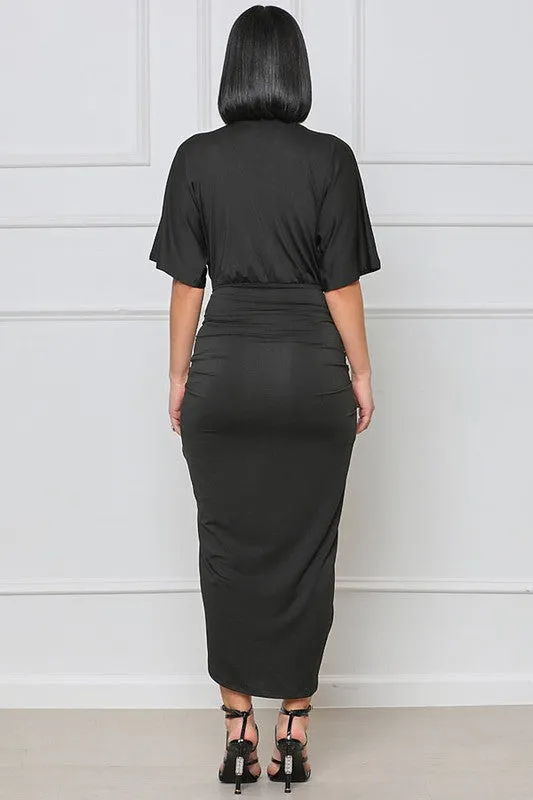 Wrap Front Maxi Dress