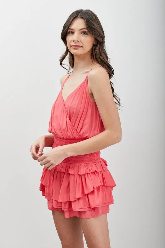 WRAP RUFFLE DRESS