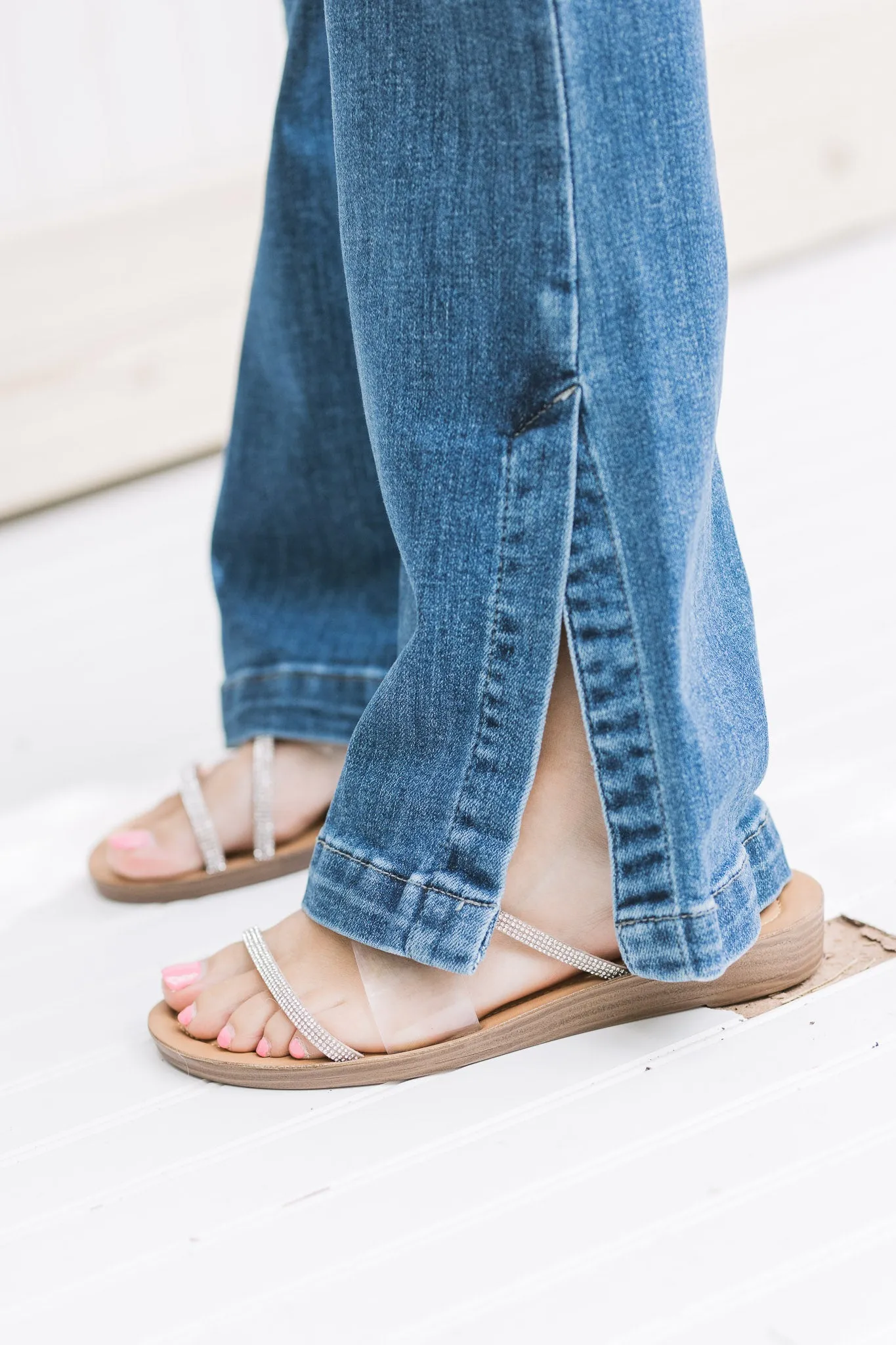 X Judy Blue Tummy Control Hi Waisted Split Jean