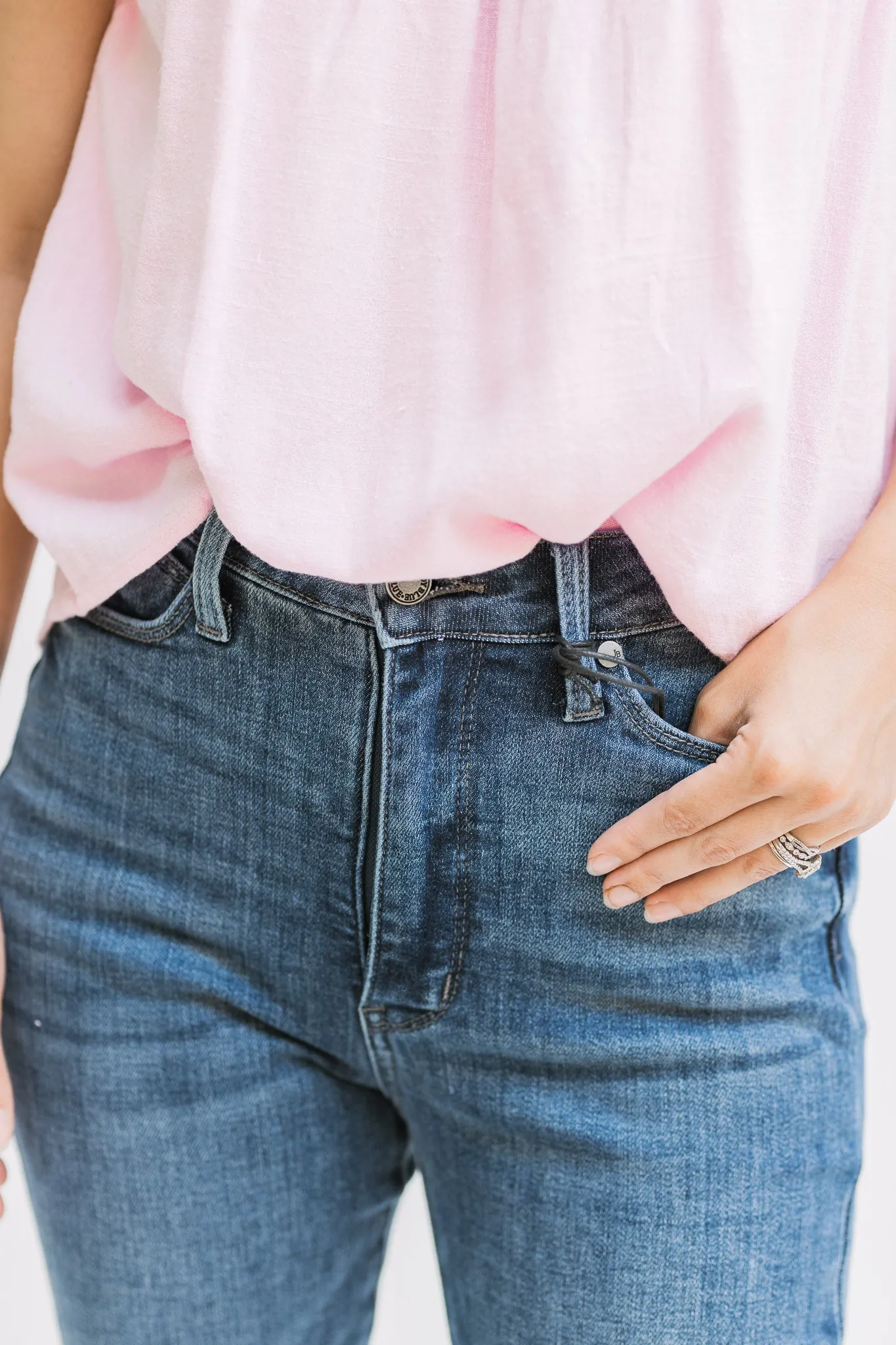 X Judy Blue Tummy Control Hi Waisted Split Jean