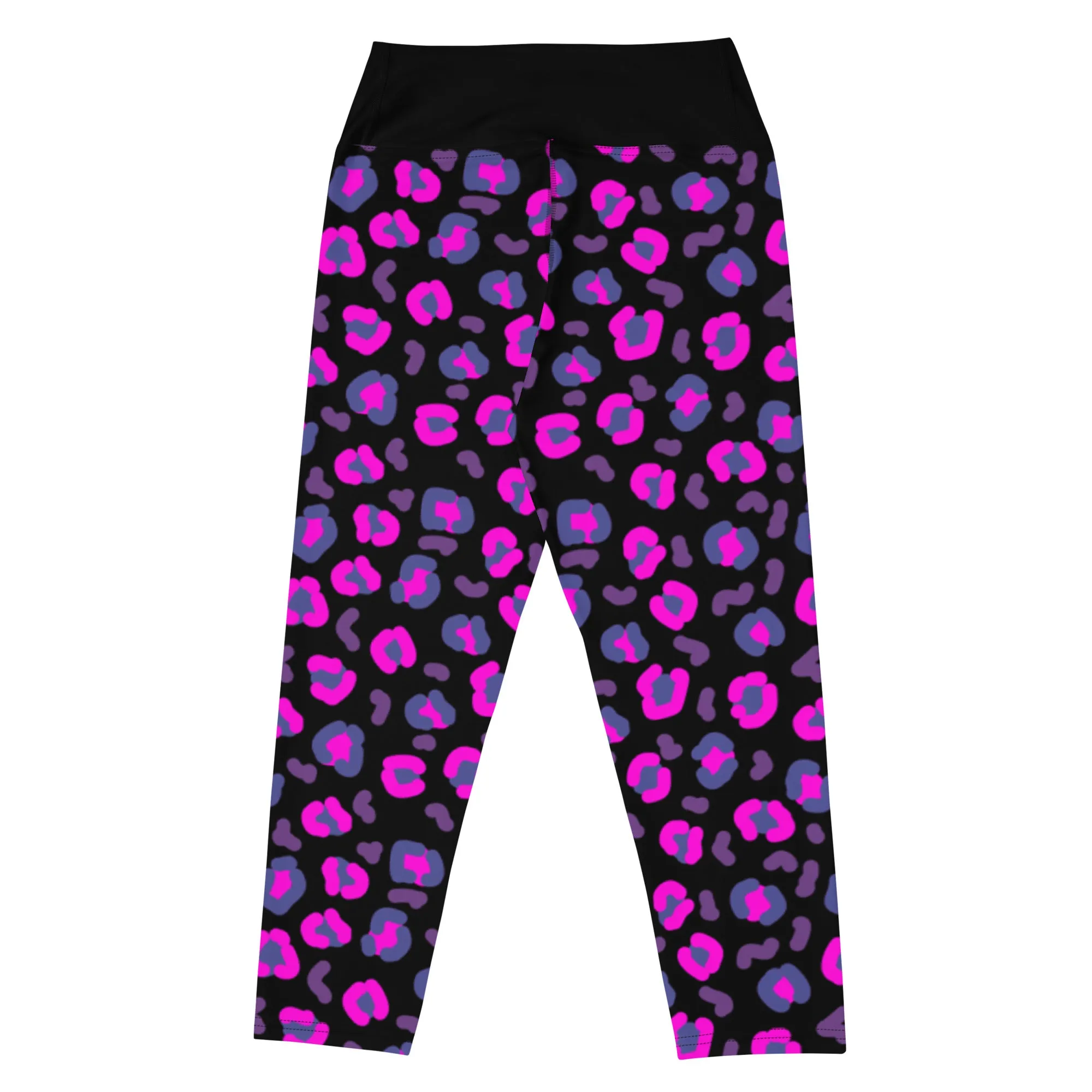 Yoga Capri Leggings, Leopard Skin Purple