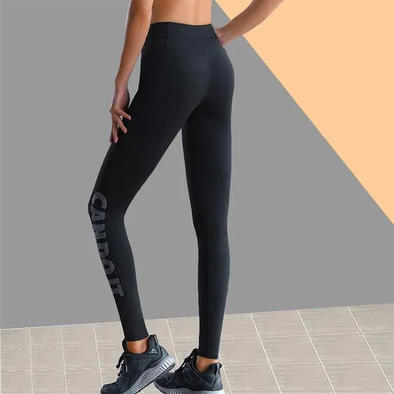 Yoga Gym Golden/Silver Letter Printed Leggings