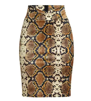 YUNAFFT Snake Print High Waisted Pencil Skirt