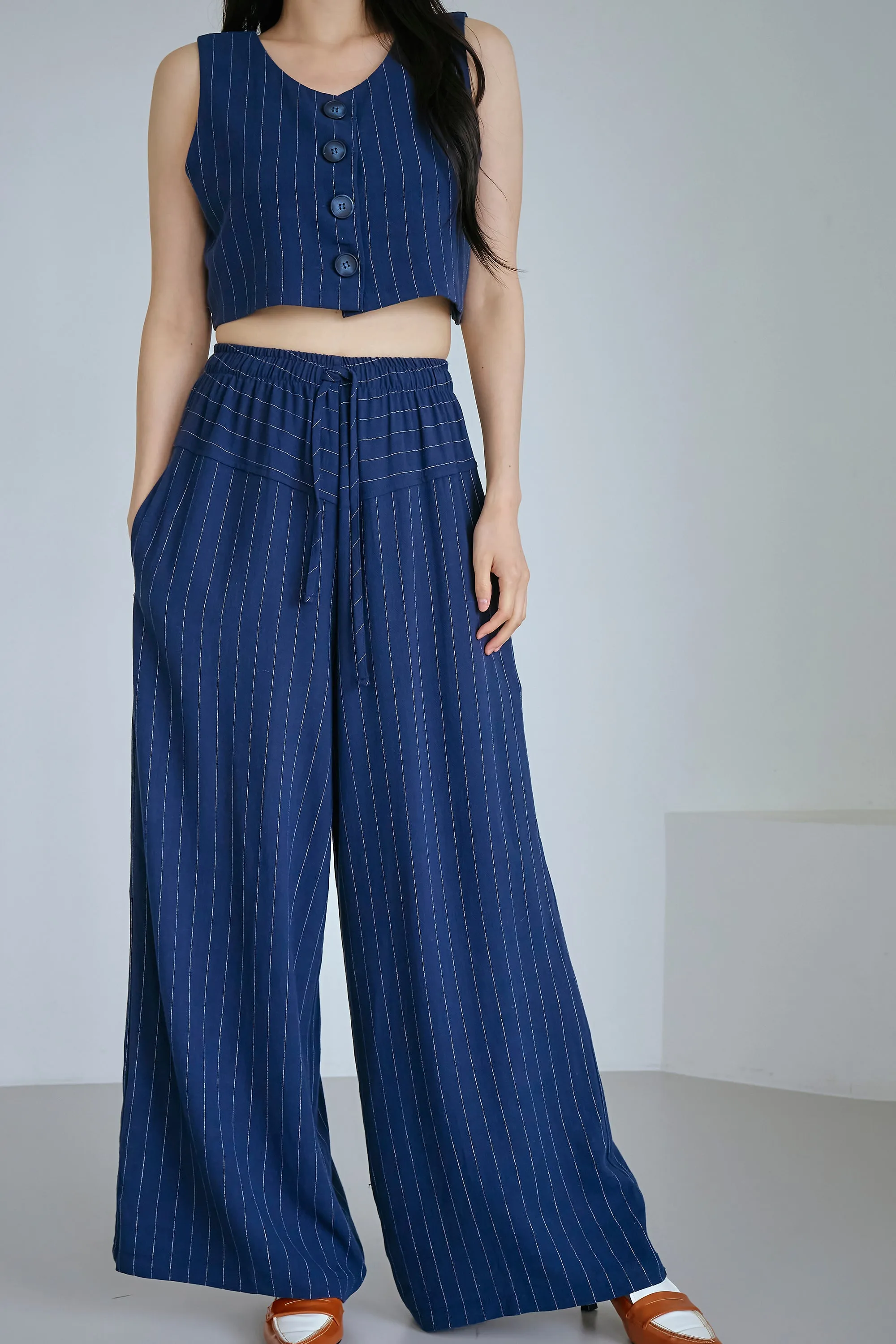 Yve Striped Linen Pants