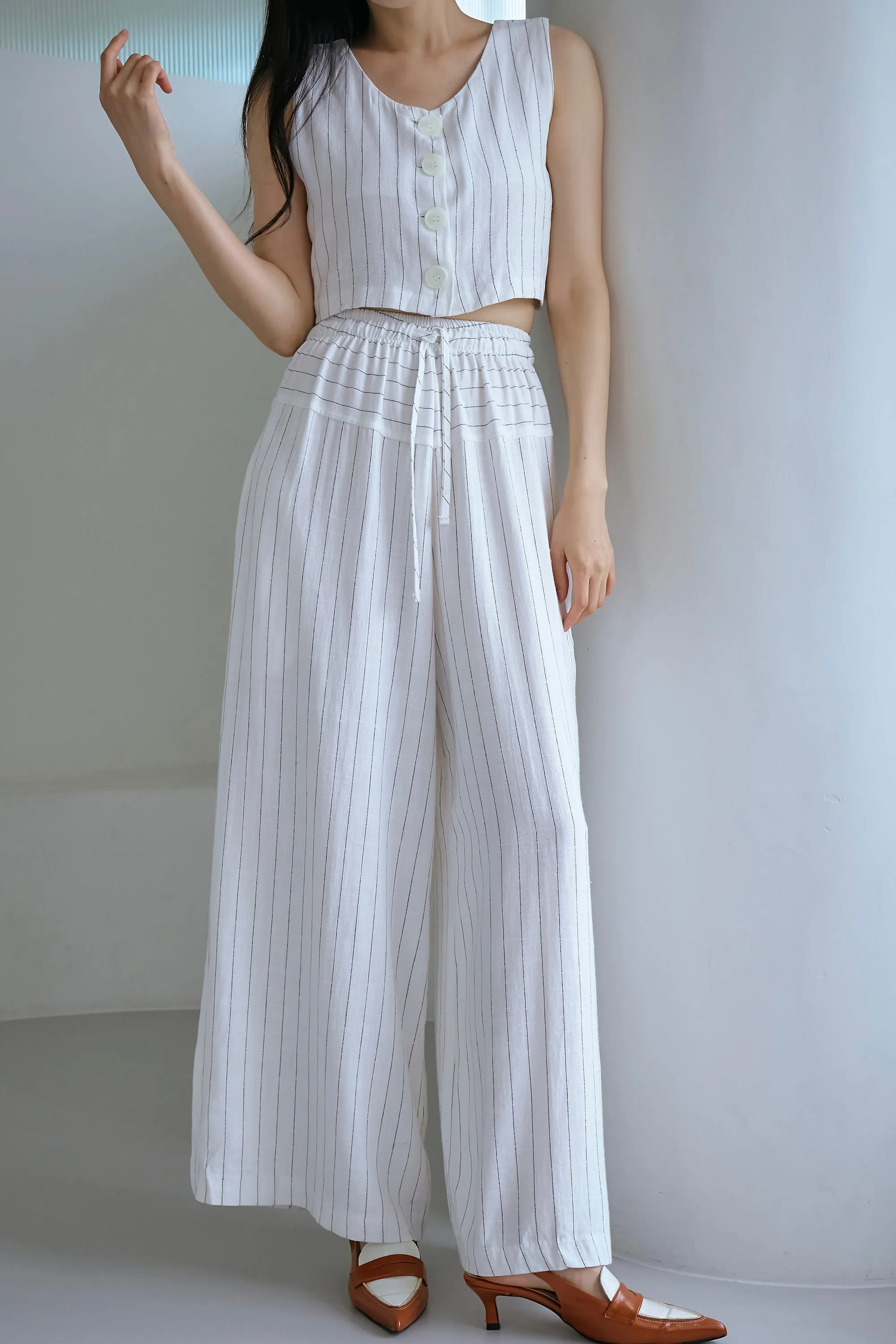 Yve Striped Linen Pants