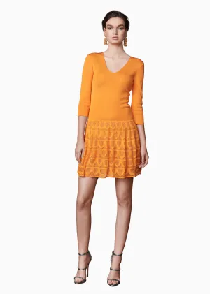 Zalina - V-Neck Drop Waist Cocktail Dress