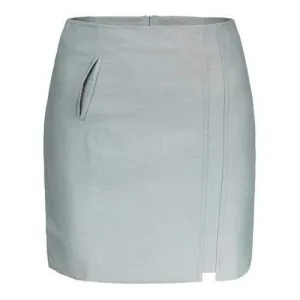 Zippered Mini A Line Skirt - Gray S